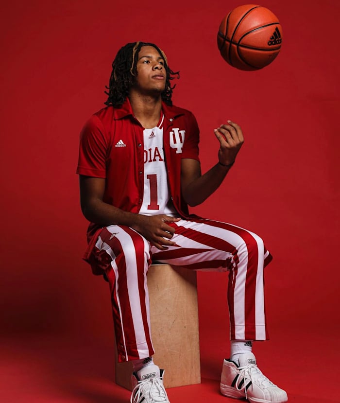 Trey McKenney pictured during his unofficial visit to Indiana on Oct. 7, 2022.